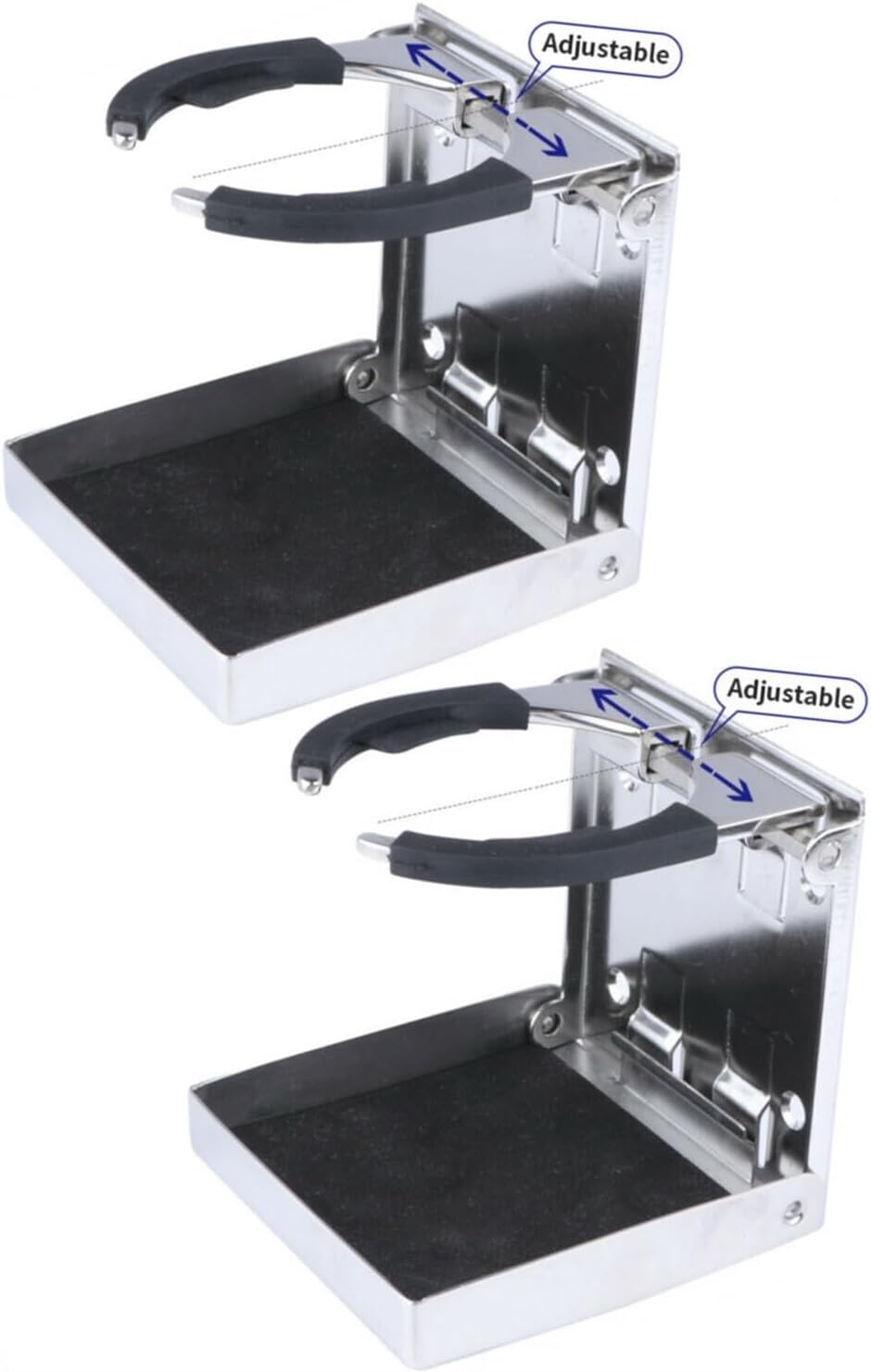 2 Piece Stainless Steel Adjustable Folding Cup Drink Holder Marine Boat Truck RV Set Boat Accessories Marine - Image 2