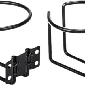 2Pcs Stainless Steel Marine Ring Cup Drink Holder, Boat Accessories, Yacht, Truck, RV, Camper(2pc Balck)