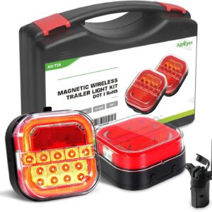 Agrieyes Halo Wireless Trailer Lights, 2 Mounting Options Magnetic Trailer Light for Towing, Portable LED Tow Lights Kit for Trucks, Boat, RV