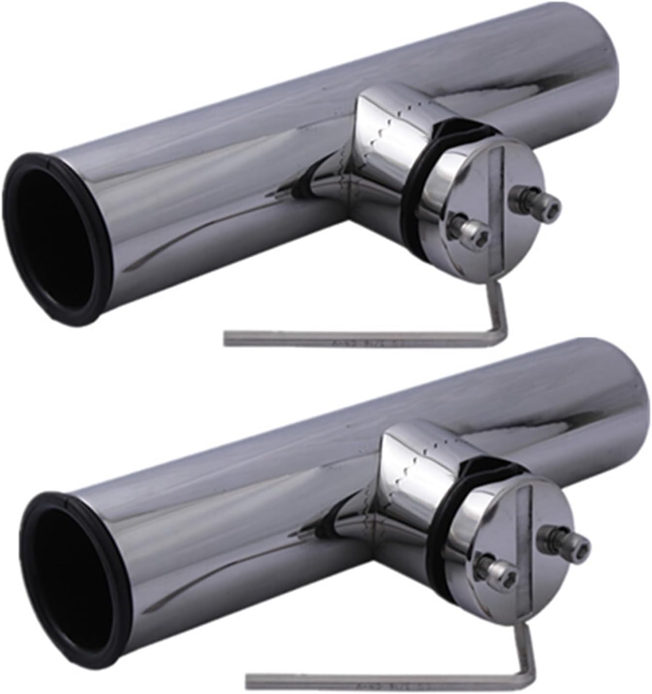 Boat Accessories Marine Fishing Tools 2Pcs Boat Stainless Steel Fishing Rod Holder Clamp-on with Wrench and Gasket