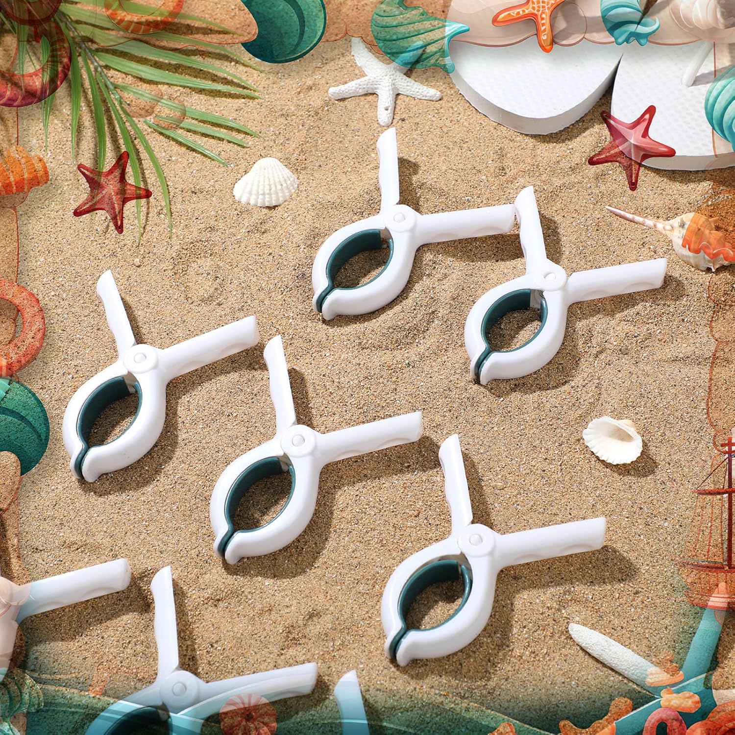 Hushee 8 Pack Marine Boat Rail Towel Clips Storm Proof Large Clips Pontoon Boat Towel Organizer Multi-Purpose Outdoor Laundry for Beach Pontoon Fishing Cruise Travel - Image 6