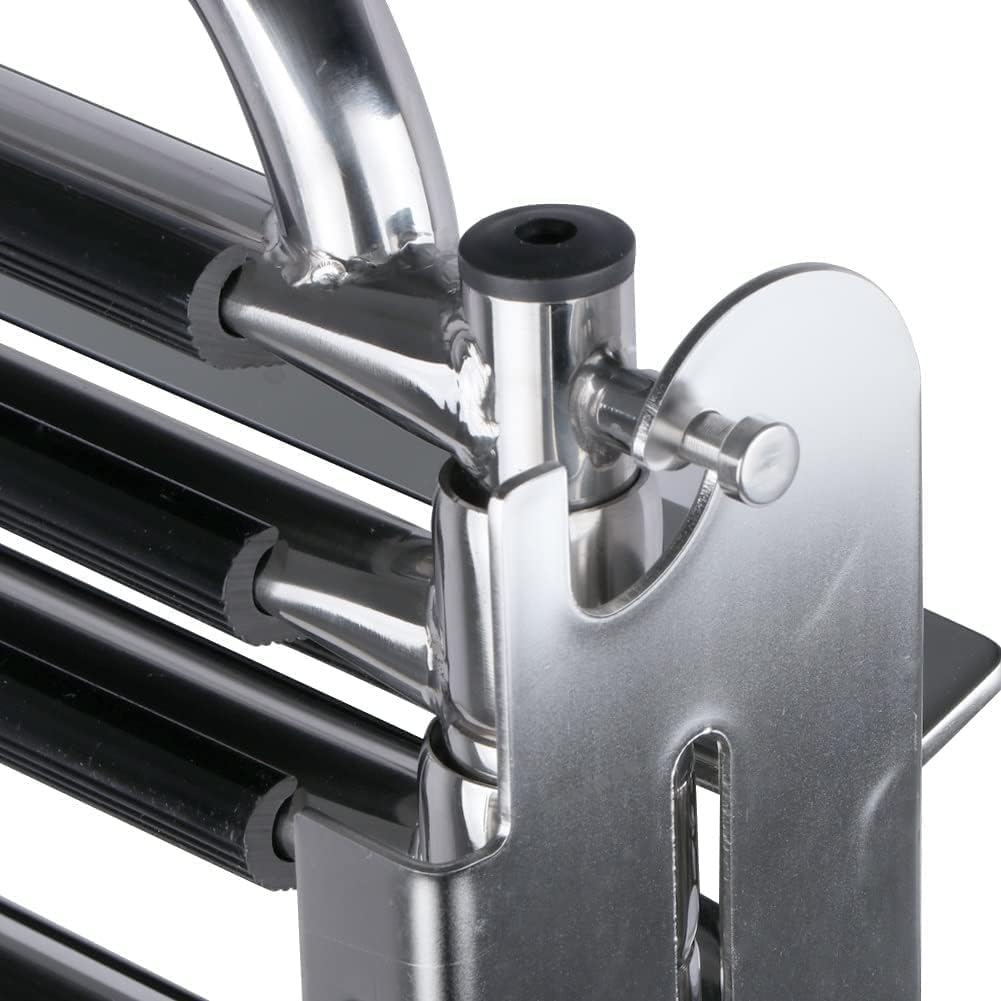 Ladders,4 Step Boat Ladder Stainless Steel Telescoping Ladder with The Handle Folding Inboard Rail Dock Ladder Boat Accessories Marine - Image 3