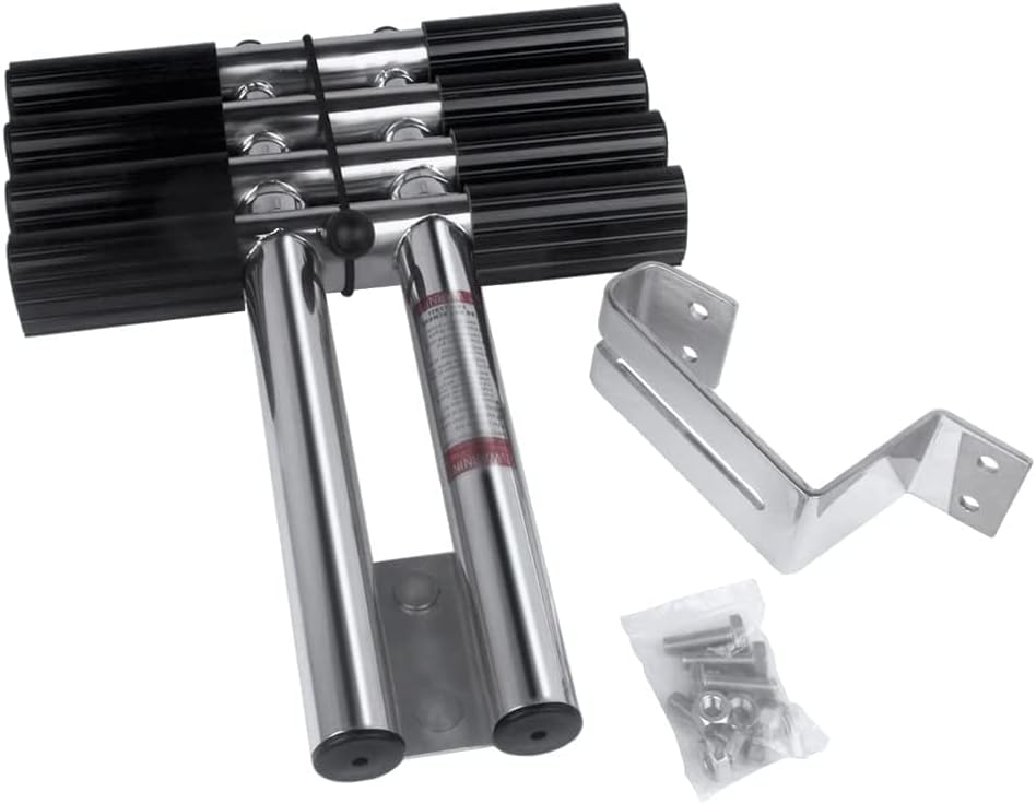 Stainless Steel Boat Ladder Vertical Telescoping 4 Steps Ladder Transom Mounting Dive Ladder Marine Dock Ladder Boat Accessories for Boat Yacht Swimming Pool - Image 5