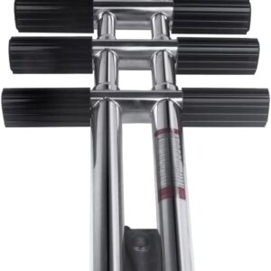 Stainless Steel Boat Ladder Vertical Telescoping 4 Steps Ladder Transom Mounting Dive Ladder Marine Dock Ladder Boat Accessories for Boat Yacht Swimming Pool