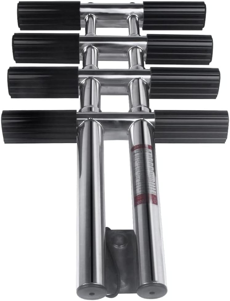 Stainless Steel Boat Ladder Vertical Telescoping 4 Steps Ladder Transom Mounting Dive Ladder Marine Dock Ladder Boat Accessories for Boat Yacht Swimming Pool