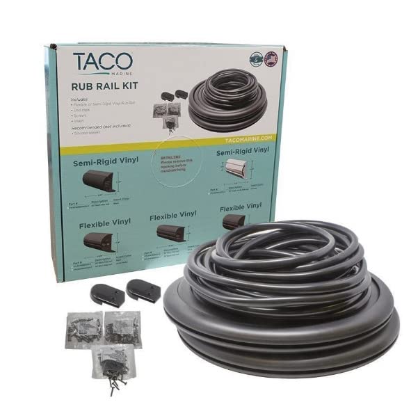 Taco V11-3426BBK70-2 Marine Rub Rail Kit Flex 1-? H x 1-? W x 70L - Black Marine RV Boating Accessories