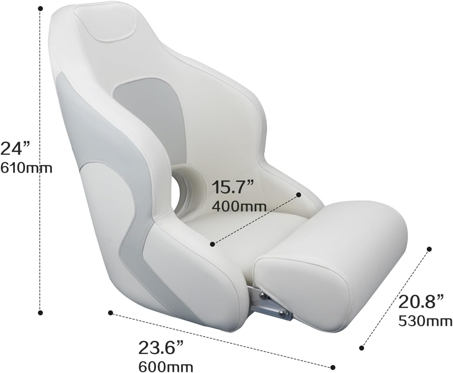 UNKOMN Marine hardware Boat Accessories Marine Folding Seat Boat Fishing Pro Casting Deck Seat Boat Bike Butt Chair(Khaki) - Image 4