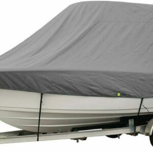 Wingxaoyy Marine Accessories 18-28ft 600D Jumbos Cruiser Boat-Cover Heavy-Duty Oceansouth Marine Water Sun Proof UV Protection Fish-Ski VHull Mooring Cover(Grey 22-24ft)