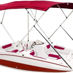 Wingxaoyy Marine Accessories 600D 4 Bow Boat Pontoon Biminii Top Canvas Replacement Cover Boot Cover with Frame for V-Hull Boat Jon Boat Center Console Boat(91-103W)