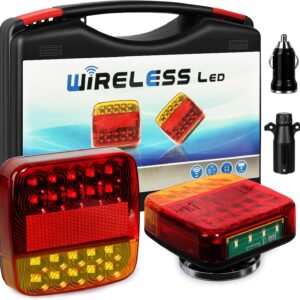 Wireless Magnetic Trailer Lights \u2013 Rechargeable LED Trailer Light Kit with Turn, Brake, Stop Lights, No Wiring Needed - Portable Wireless Lights for Truck, RV, Boat, Camper, Caravan, Utility Trailers